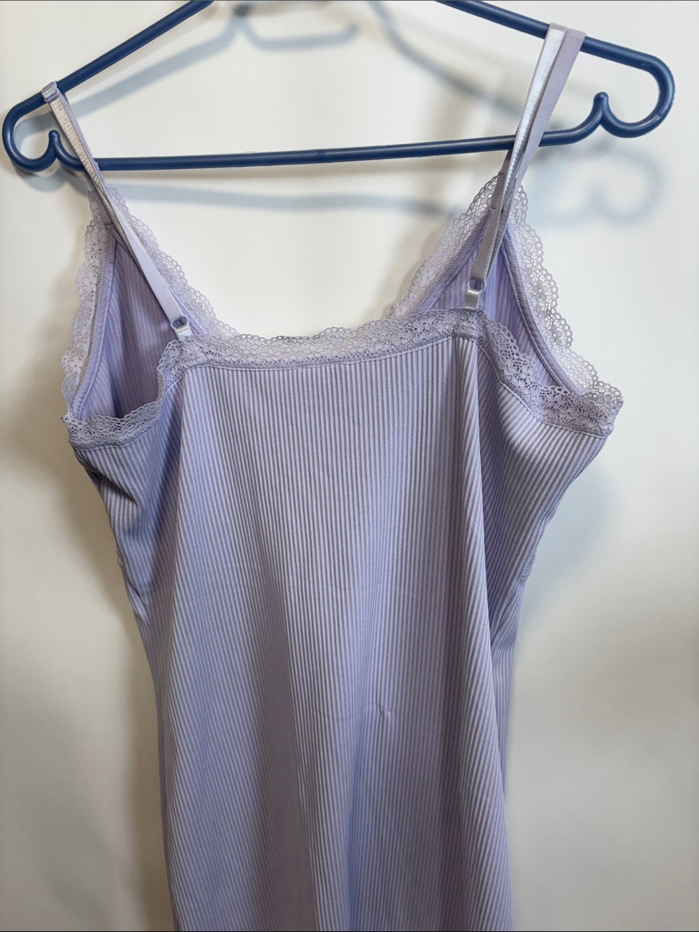 Divided Lavender Ribbed Lace-Trim Slip - Picture 7 of 10